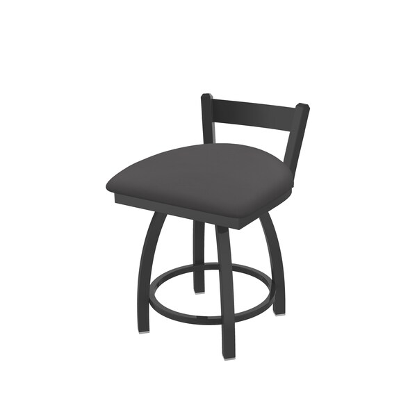18" Low Back Swivel Vanity Stool, Pewter Finish, Canter Storm Seat